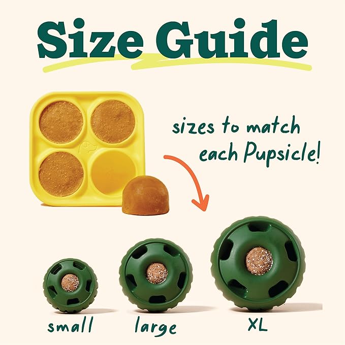 WOOF Pupsicle and Treat Tray - Long-Lasting Interactive Dog Ball Toy and Silicone Dog Treat Mold - Keep Your Pup Busy - Easy to Clean - Dog Toys for XL Dogs 75 lbs and Up