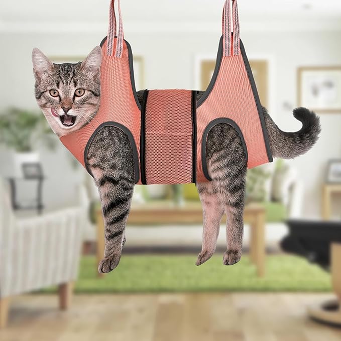 Cat Nail Clipping Hammock - Elastic Pet Grooming Hammock, Breathable Cat Restraint Hammock | Pet Hammock Restraint Bag, No Scratching Pet Grooming Sling For Bathing, Nail Trimming, Clipping, Examining