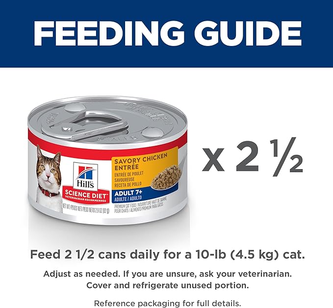 Hill's Science Diet Adult 7+,Senior Adult 7+ Premium Nutrition,Wet Cat Food,Chicken Minced,2.9 oz Can,(Pack of 48)