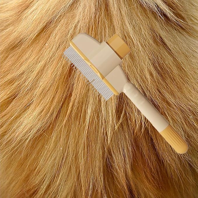 Cat Comb - Cat Grooming Comb, Shedding Hair Brush,Cat Brush With Release Button,For Cats Dogs Easy Grip Handle That Ensures Comfort And Control