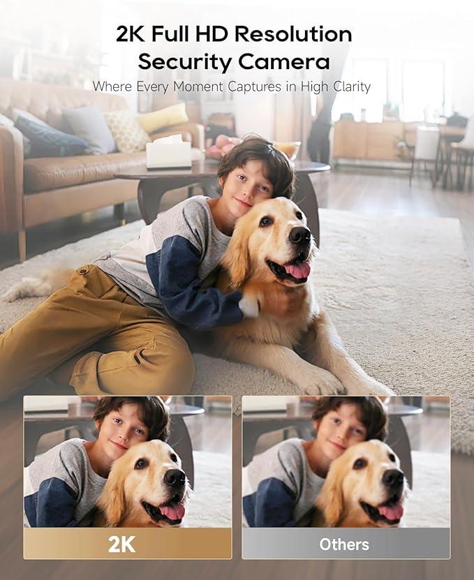 DREAME Pet Dog Camera, 2K 3MP Indoor Security Camera Motion Detection, 5G/2.4G Dual-Band Wi-Fi, Physical Privacy Mode, Night Vision, 2-Way Audio, Cloud & SD Card Storage, Works with Alexa & Google