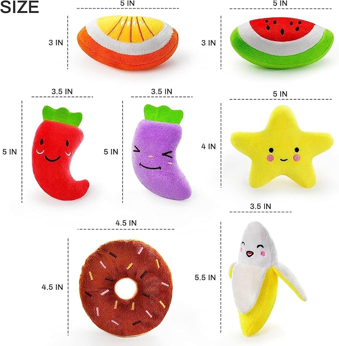 LEGEND SANDY Dog Squeaky Toys, Plush Small Dog Toys for Dogs, Stuffed with Squeakers,14 pcs Puppy Toys with a Carrying Bag for Small Medium Size