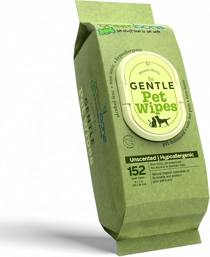 Greenbone Gentle Pet Wipes Unscented 150 Wipes