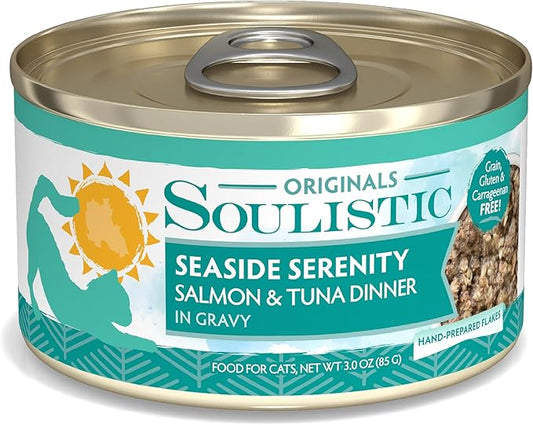 Soulistic Originals, Seaside Serenity Salmon and Tuna Dinner in Gravy, 3oz Can, Pack of 12