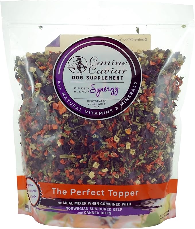 Canine Caviar - Synergy Dehydrated Vegetable Mix, Dog Food Topper, Dehydrated Dog Food, Supplements & Vitamins, Gluten-Free (2.5 Pounds)