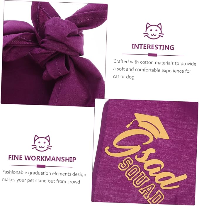 Graduation Dog Bandana Scarf 25-48cm Neck Size Decorative Puppy and Cat Pet Bandana for Photo Shoot and Party Supplies