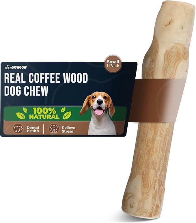 Coffee Wood Chews for Dogs 7.4"+, 100% Dog Wood Chew Made from Coffee Trees, Dog Dental Chew for Small Dogs Under 45 lbs, Organic Dog Toys for Teeth Cleaning & Training