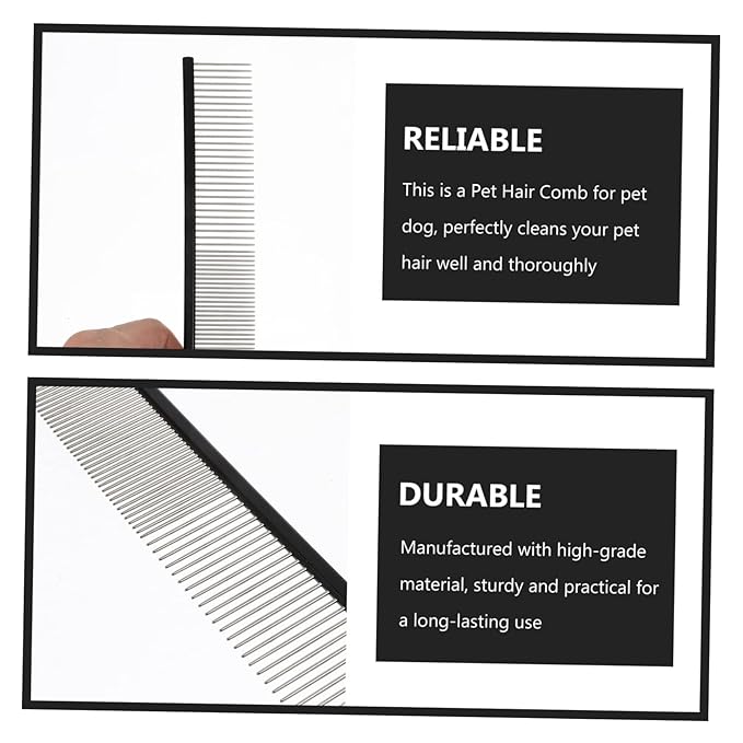 HEMOTON Portable PET Grooming Comb Lightweight Aluminum Dog and Cat Hair Brush Detangling Fur Comb for Dogs and Cats Convenient and Wear-Resistant PET Accessory