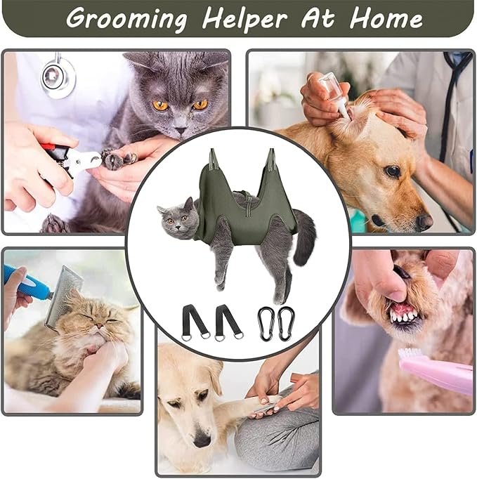 FEEGO Pet Grooming Hammock for Small Dogs & Cats, Dog Grooming Hammock, Pet Grooming Sling, Dog Grooming Harness, Pet Nail Clip Bag for Grooming, Cat Grooming Sling for Trimming Nail and Ear/Eye Care