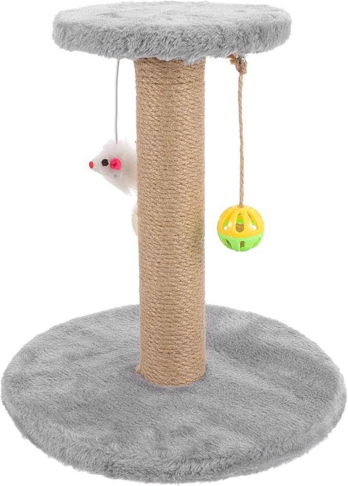 Sisal Rope Cat Scratching Post Small Indoor Cat Climbing Frame Gray Wood Comfortable Kitten Scratcher for Home Use