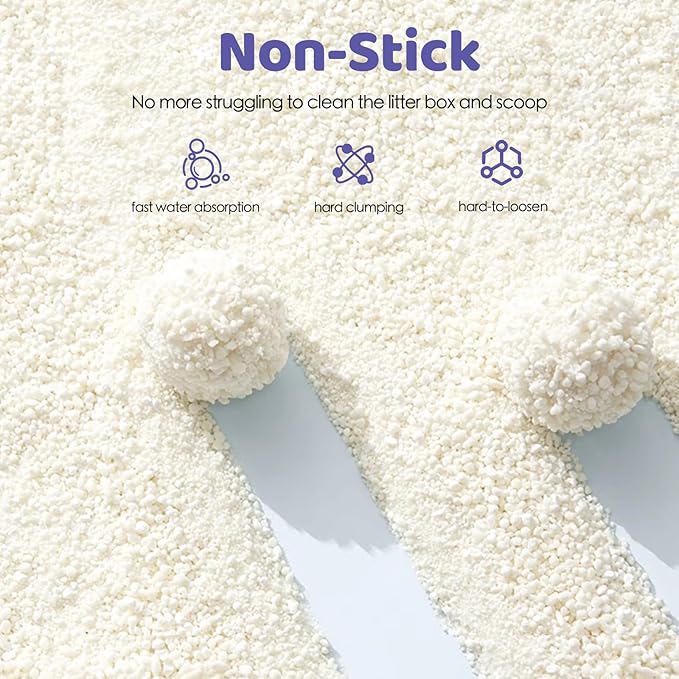 EZSKUUP Robotail Non-Stick Strong Clumping Cassava Cat Litter, Unscented Dust-Free Kitty Litter, Easy to Scoop, Light Color for Health Tracking, for Robotail Automatic Litter Box,18lb