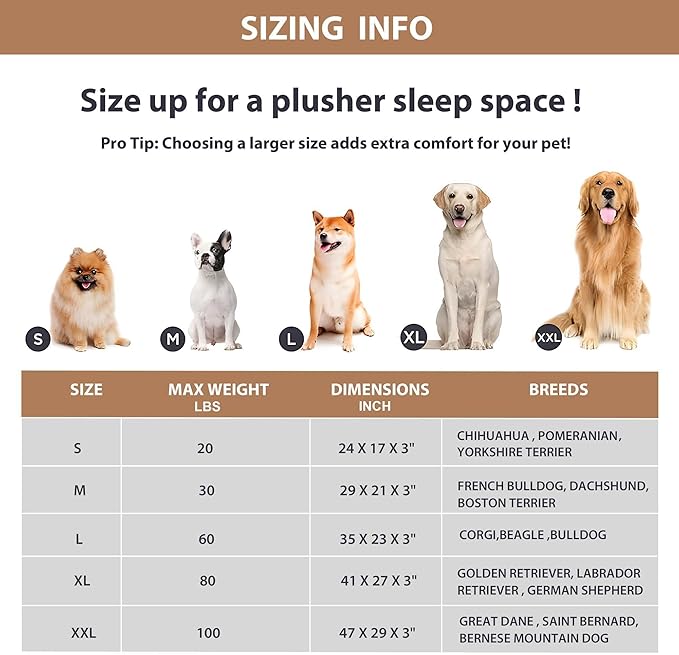 Dog Bed for X Large Dog - Orthopedic Pet Beds with Memory Foam, Waterproof Removable Washable Cover with Non-Slip Bottom, Khaki, 41" L x 27" W x 3" H