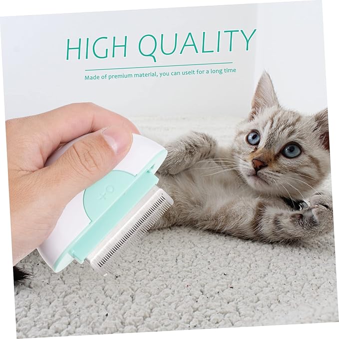Luxshiny Cat Hair Comb Massage Brush for Shedding and Grooming Long Hair Cats Cleaning and Detangling Tool with Dual Combs and Tangle Removal Portable Pet Grooming Accessory