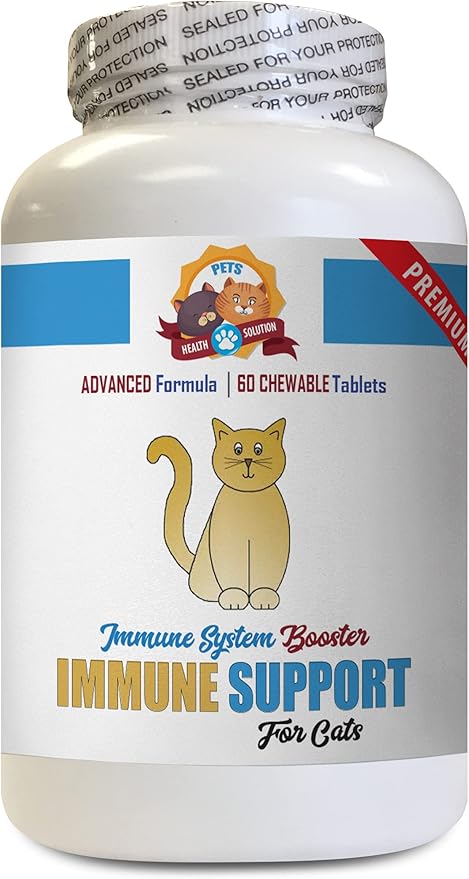 cat Skin and Coat Supplement - Immune System Booster - CAT Treats - Premium Complex Blend - Powerful - cat Immune System Boost - 60 Treats (1 Bottle)