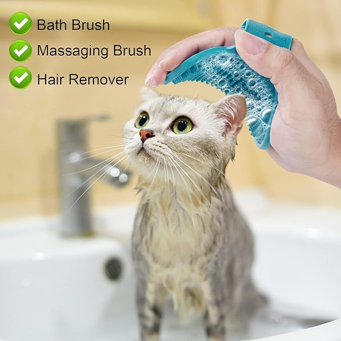 Cat Grooming Washing Bag - Adjustable Pet Shower Brush & Mesh Bag - Anti Scratch, Anti Bite, Soft, Durable for Cats & Dogs - Restraint Grooming, Nail Trimming, Washing
