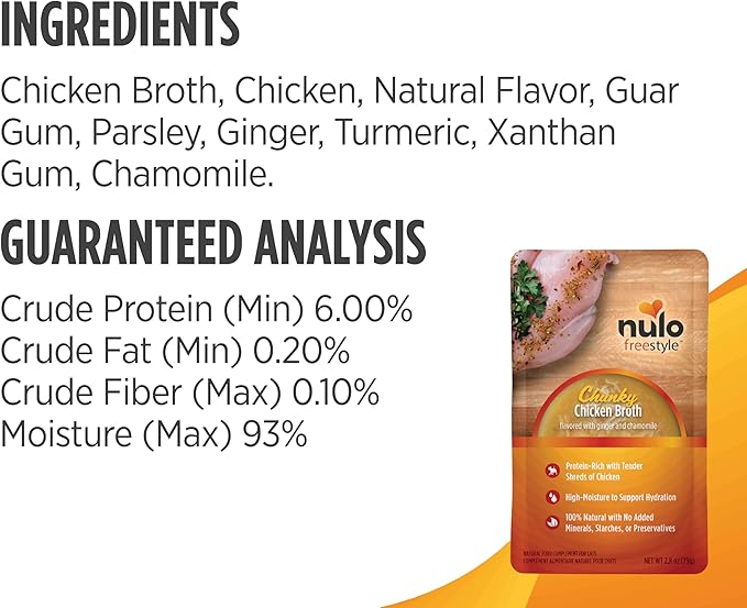 Nulo Freestyle Cat & Kitten Wet Food Broth - Premium All Natural Grain-Free Topper With No Added Minerals or Preservatives and High Animal-Based Protein