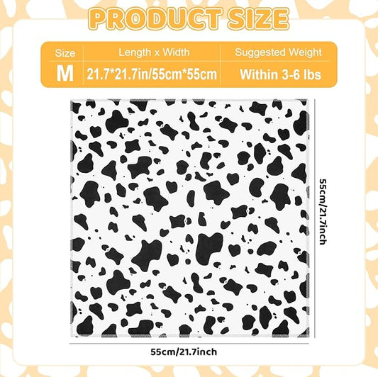 21.7" Cat Grooming Wrap for Cutting Nails, Cow Pattern Self-Adherent Fabric Wrap for Cats, Anti-Scratch Anti-Escape Multifunctional Cat Swaddle Tool for Teeth Brushing, Ear Cleaning
