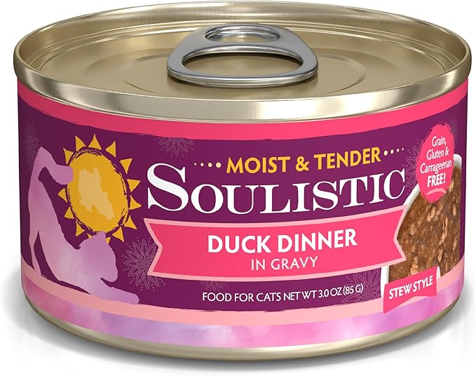 Soulistic Moist and Tender, Duck Dinner in Gravy, 3oz Can, Pack of 12