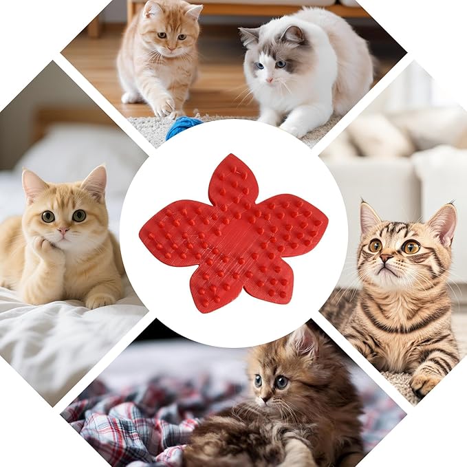 Petal Shape Dog Scrubber, 11.2cm, Soothing Comb, 3D Printed Bath Brush, Grooming, Massage, Skin Care, Pet Supplies, Waterproof, Cleansing