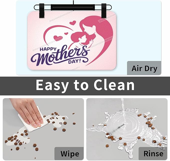 Pet Feeding Mat Absorbent Dog Mat for Food and Water Bowl Dog Accessories Happy Mother's Day Floral Gift for Mom Bd Pet Supplies Dogs Quick Dry Cat Water Dispenser Mats 18X12In