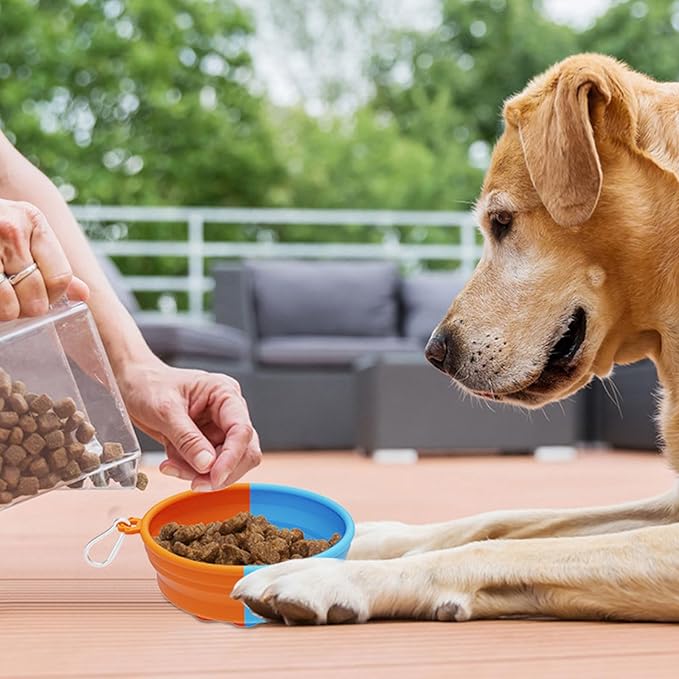 Hangable Pet Bowl Foldable Food Feeder Water Drinking Dog Supplies Travel Feeding Supply Spill Pet