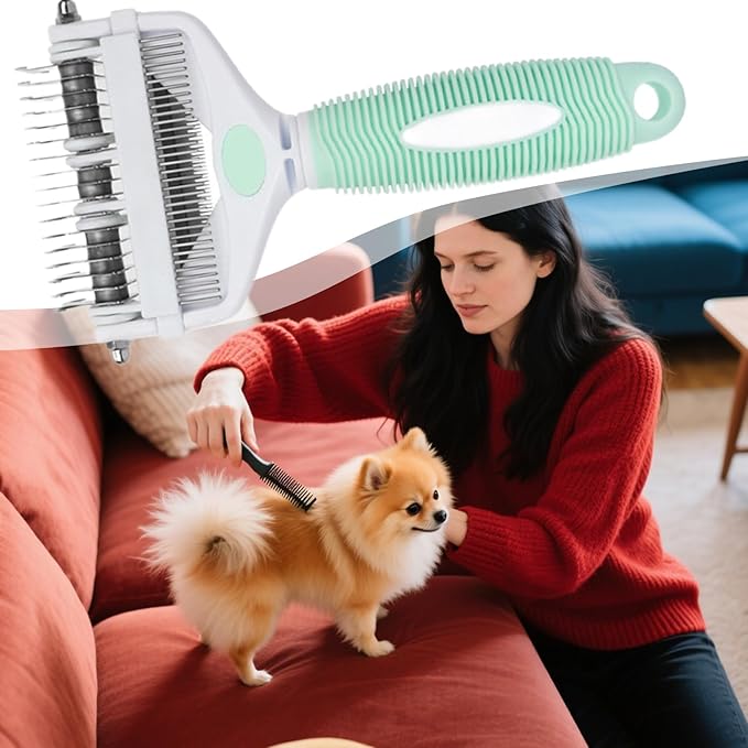 Dematting Comb for Cats,Foldable Grooming Supplies | Grooming Brush for Long Haired Cats,for Small Medium Long Short Puppy Kitten Home Indoor Travel