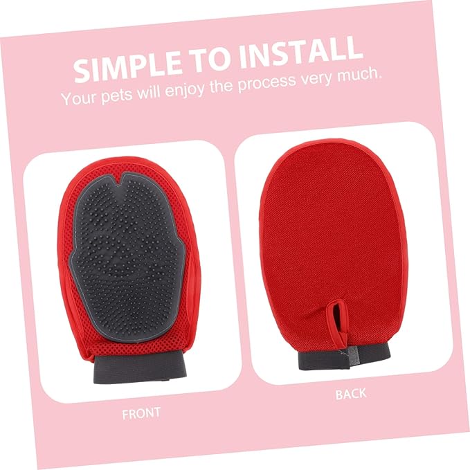Double Sided Pet Grooming Glove with Breathable Mesh for Gentle Deshedding and Efficient Massaging Comfortable Padding to Prevent Sweating Suitable for Bathing and Hair Care