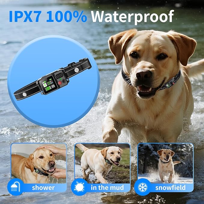 GPS Wireless Dog Fence System with Adjustable 49 to 6500ft 3 Training Modes Magnetic Charging Waterproof Design Suitable for Large Medium and Small Dogs No Subscription Required (Black)