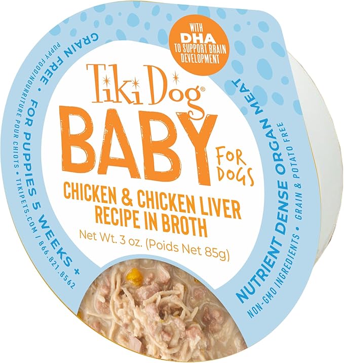 Tiki Dog Baby Whole Foods Wet Cat Food, Chicken & Chicken Liver, 3 oz. Cup (4 Count)