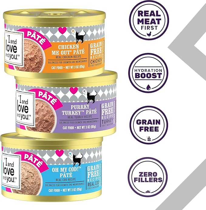 "I And Love And You" Naked Essentials Chicken & Duck + Original Cat Can Variety Pack