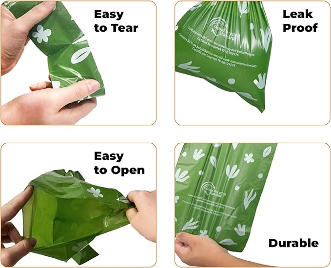 Best Pet Supplies Poop Bags for Dogs, 50% Post-Consumer Recycled Content dog waste bags on rolls, fits all poop bag holders for leashes - 150 Count, Assorted Colors, Scented