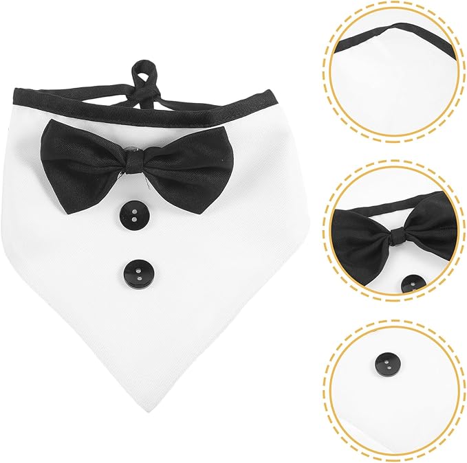 HOMSFOU Dog Bowtie Bandana Large Dog Wedding Collar with Bow Tie Formal Pet Tuxedo Necktie Scarf for Party Supplies and Special Occasions