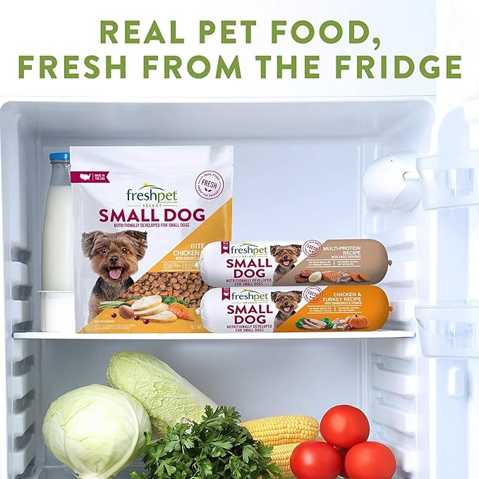 Freshpet Select Roll Small Wet Dog Chicken & Turkey Recipe Refrigerated Wet Dog Food - Made in The USA - 3 Pack (3 / 1lb. Logs)