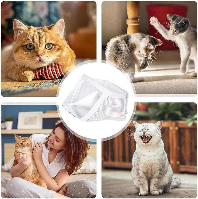 Genérico Cat Muzzle for Nail Cutting, Breathable Guard | Calming Hood for Cats to Cut Nails - for Indoor Travel and Veterinary Visits All Breeds Small Medium