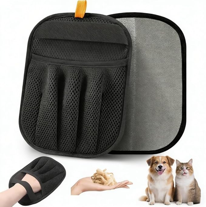 Upgraded Pet Hair Removal Glove,Reusable Pet Hair Removal Tool with Five Finger Static Electricity for Cats & Dogs, Effortlessly Remover Hair from Clothes, Sofa, Carpet, Bed, Car Seat, 2 Pcs