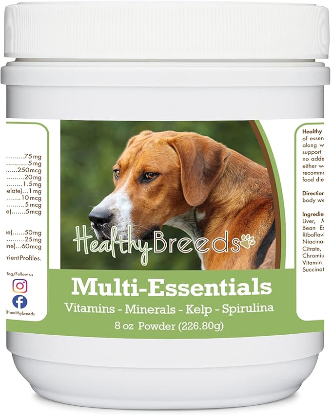 Healthy Breeds English Foxhound Multi-Essentials Powder for Dogs - an Ideal Supplement of Vitamins, Minerals & Antioxidants for Your Dog - 8 oz