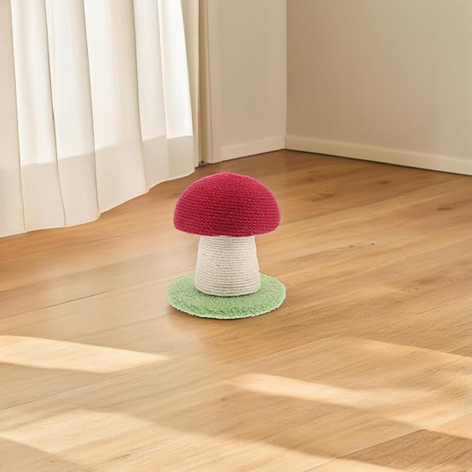 BESPORTBLE Mushroom Shaped Cat Scratching Post with Sisal Wear-Resistant Small Scratch Pole and Base for Indoor Cats Protector