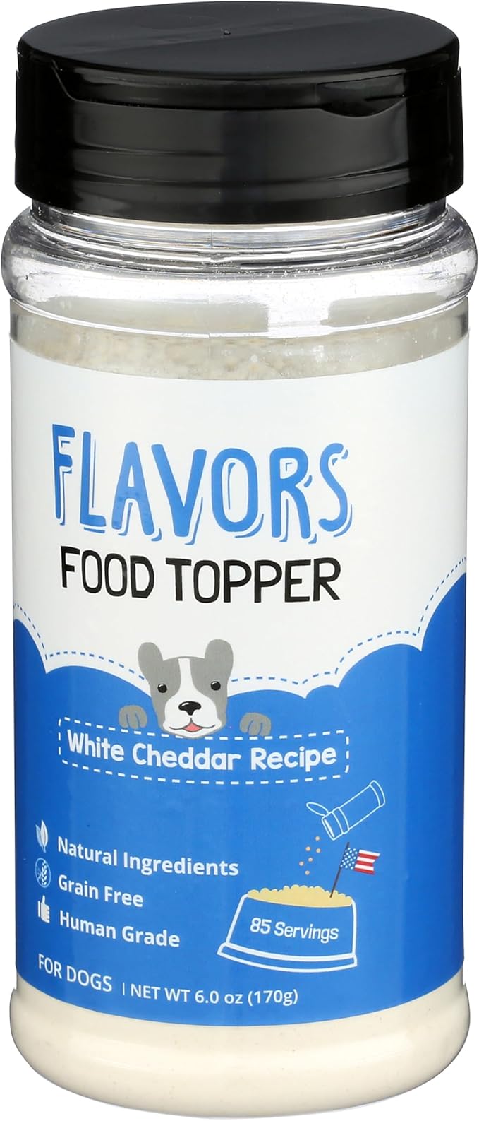Flavors Food Topper for Dogs, White Cheddar Recipe, 6-Ounce, Pack of 2