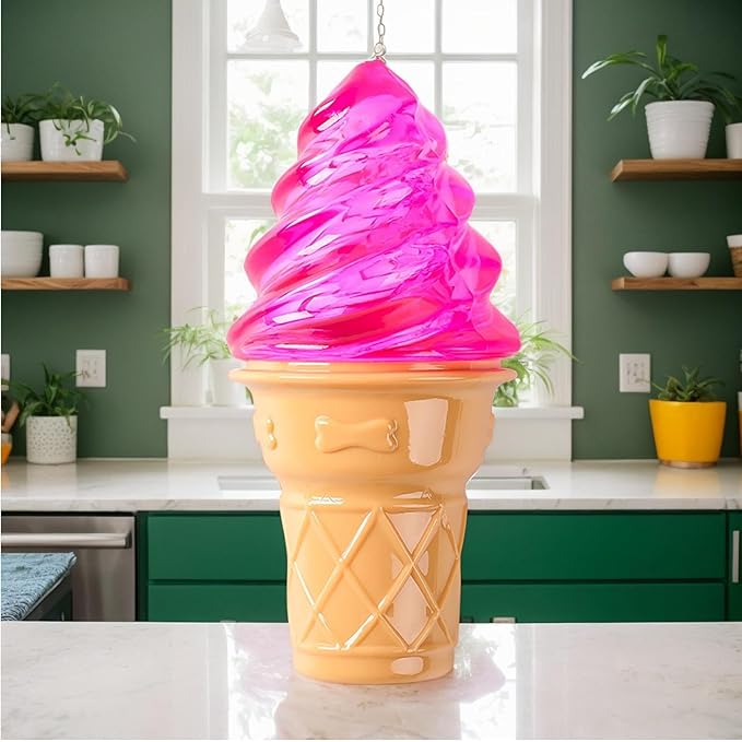 Dogs Chew Toys - Ice Cream Shape, Dog Toys for Aggressive Chewers, Food Grade Silicone Surfaces, Textured Cleaning | Enrichment Accessory for Puppy Teething & Boredom Indoor Games