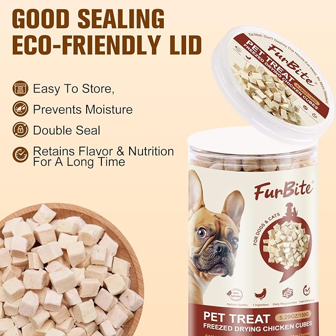 Freeze Dried Chicken Breast Treats for Dogs and Cats, Pet Training Dehydrated Snack for Dogs,Natural Single Ingredient High Protein Chickens Breast Snacks,Jerky Chews for Dog