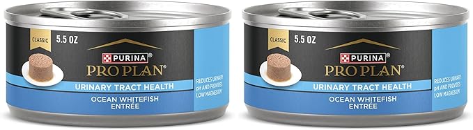 Purina Pro Plan Urinary Tract Cat Food Wet Pate,Urinary Tract Health Ocean Whitefish Entree - 5.5 oz. Cans,(Pack of 48)