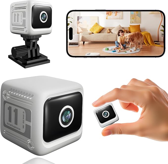 2K Indoor Security Camera, Window Home Camera, Reptile Aquarium Pet Monitor, Wireless Battery Powered, Night Vision, Motion Detection, 2.4G WiFi 6, App Control, White