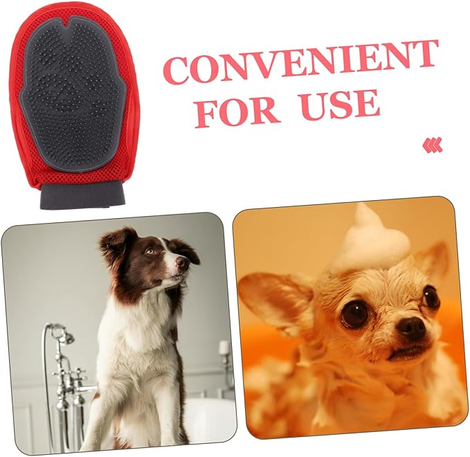 KESYOO Double Sided Pet Massage Glove Brush Gentle Grooming Tool for Efficient Pet Shower De Shedding Comfortable Padding Breathable Mesh for Easy Use