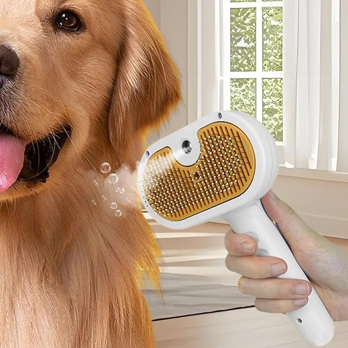 Pet Steam Brush for Cat,Dog Hair Removal Shedding Tool | Detangling Steam Brush,for Indoor Bath Shower Home Travel Pet Puppy Kitten