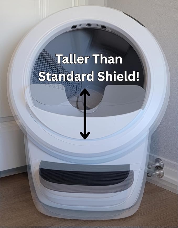 Max Shield for Litter-Robot 4 : Anti-Flicking, One-Piece Design - (White Max Shield)