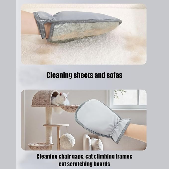 Pet Hair Removal Glove for Cats,Double-Sided Hamster Cleaning Supplies | Dog Grooming Gloves - for Clothes Bedding Sheets Carpets Sofas Mattress Pet Parents Office Car Travel Apartment Living Room