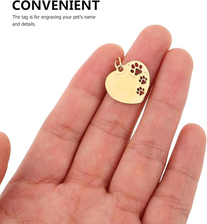 10pcs Heart-Shaped Dog Name Tags Metal Pet Id Tags for Dog Collar Engraving Labels Puppy Identification for Pet Supplies