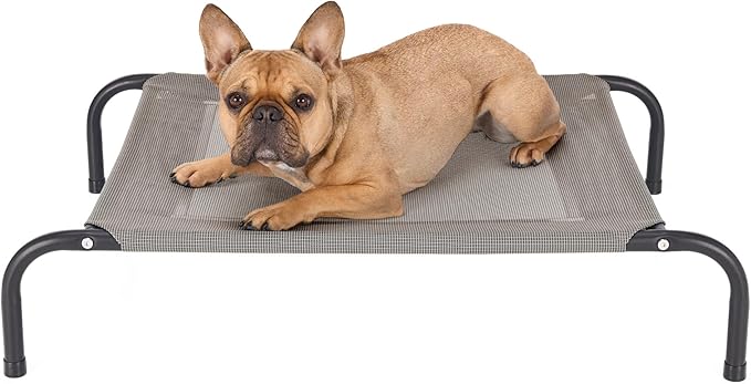 FurHaven Elevated Pet Cots - Cooling & Breathable Nylon Mesh Hammock for Small Dogs & Cats/Easy-to-Assemble/Durable and Reinforced/Perfect for Rest & Relaxation Outdoors - Graphite Gray, Small