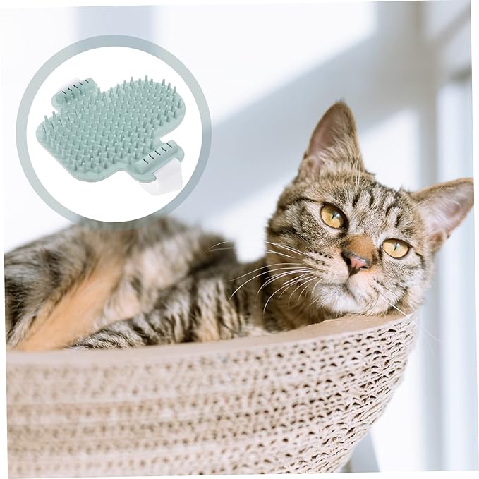 Rubber Cat Brush Tickle Comb Cat Wall Scratcher Catnip Cat Toy Cat Wall Toy Cat Wall Brush Self with Catnip Cat Grooming Supplies Kitten Massage Comb Cat Scratching Board