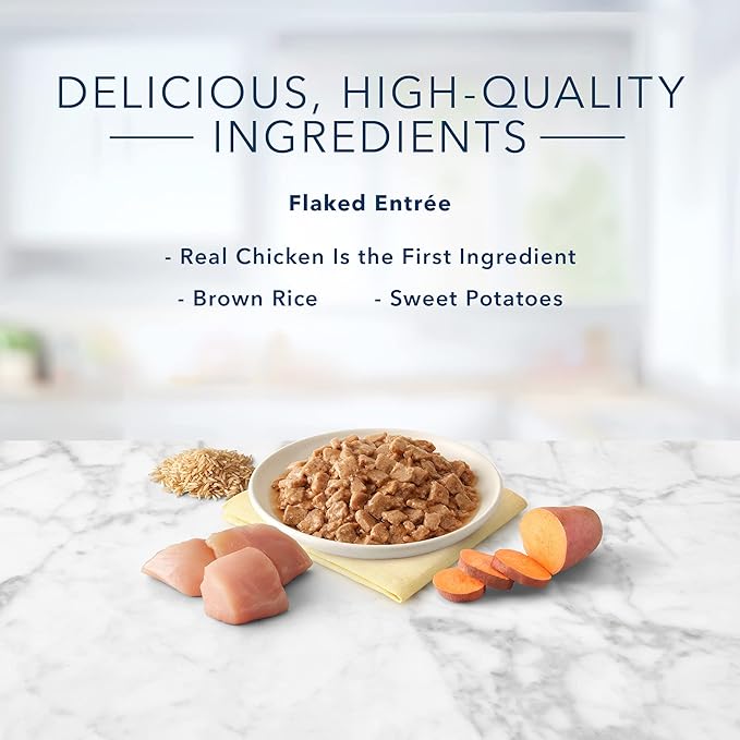 Blue Buffalo Tastefuls Natural Flaked Wet Cat Food, Chicken Entrée in Gravy 5.5-oz cans (Pack of 24)